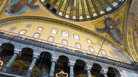 Low-Angle-Shot-of-Ceiling-of-Hagia-Sophia
