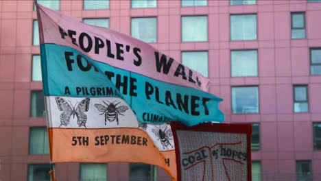 Protest-Flags-Waving-in-the-Wind-at-the-COP-26-Summit