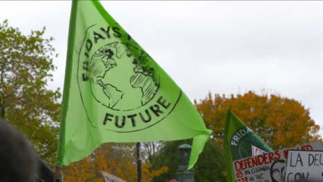 Protest-Flags-Waving-in-the-Wind-at-COP-26-Rally