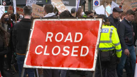 Road-Closed-Sign-at-COP26-Climate-Change-Protest-098