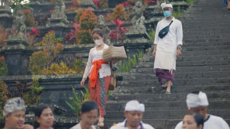 Tracking-Shot-of-Woman-Walking-Down-Steps-In-Bali-