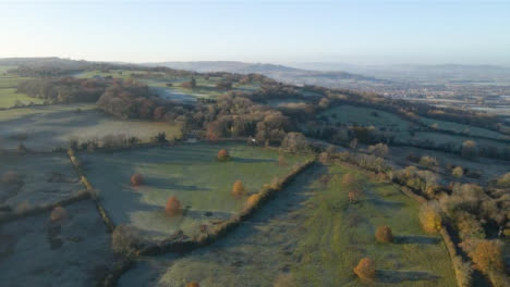 Drone-Shot-Flying-Over-Rural-Cotswold-Fields-During-Frosty-Morning-Part-1-of-2