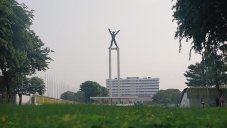 Low-Angle-Shot-of-Irian-Jaya-Liberation-Monument-In-Jakarta