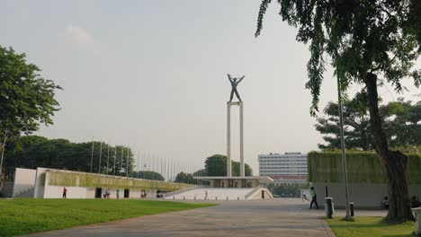 Tracking-Shot-of-the-Irian-Jaya-Liberation-Monument-In-Jakarta