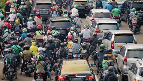 Totale-Des-Geschäftigen-Verkehrs-In-Der-Innenstadt-Von-Jakarta