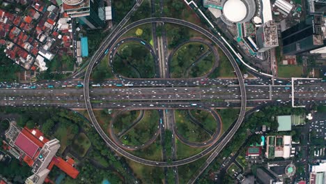 Drone-Shot-Looking-Down-On-Simpang-Susun-Semanggi-Interchange