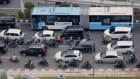 High-Angle-Shot-of-Jakarta-Traffic