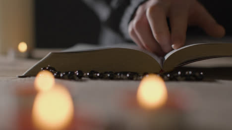 Mid-Shot-of-a-Man-Reading-Bible