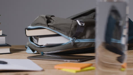 Tracking-Shot-of-a-Person's-Desk