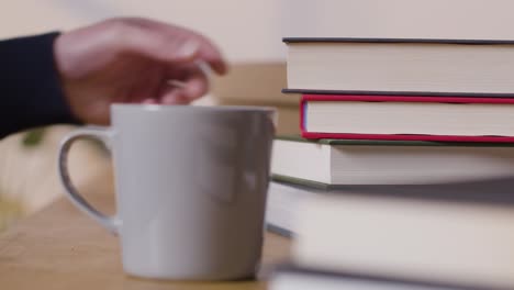 Tracking-Shot-of-a-Man-Reading-a-Book