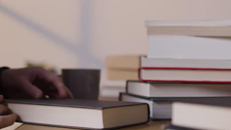 Tracking-Shot-of-Man-Reading-Book