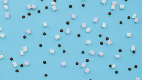 Top-Down-Shot-of-Rotating-Chocolate-Chips-and-Marshmallows
