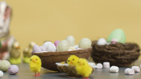 Tracking-Shot-of-Easter-Confectionary-and-Chocolate