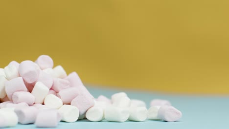 Extreme-Close-Up-Shot-of-Rotating-Marshmallows-with-Copy-Space