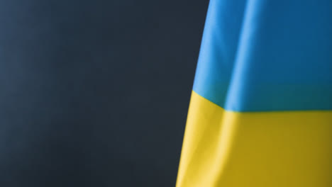 Extreme-Close-Up-Shot-of-Ukrainian-Flag-Swaying
