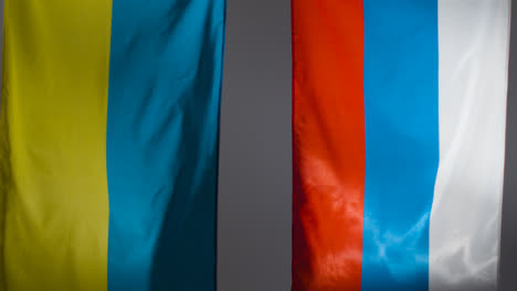 Wide-Shot-of-Hanging-Ukrainian-and-Russian-Flags-01