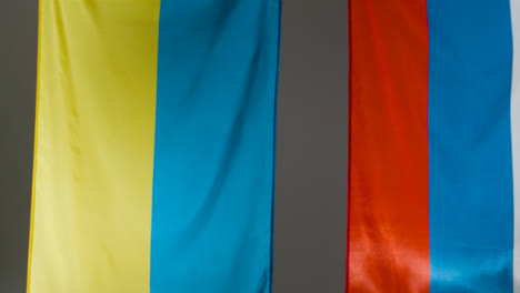 Tracking-Shot-of-Hanging-Ukrainian-and-Russian-Flags-01