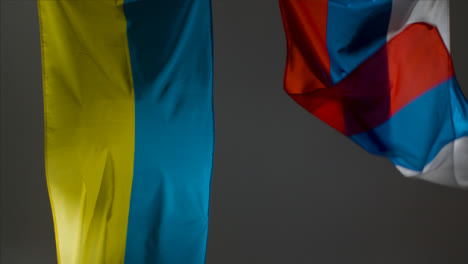 Wide-Shot-of-Hanging-Ukrainian-and-Russian-Flags-05