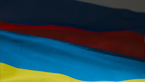 Close-Up-Shot-of-Ukrainian-and-Russian-Flags-01