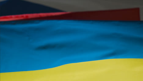 Close-Up-Shot-of-Ukrainian-and-Russian-Flags-02