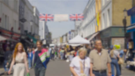 Defocused-Shot-of-People-In-a-Bustling-Market