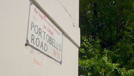 Close-Up-Shot-of-Portobello-Road-Sign-