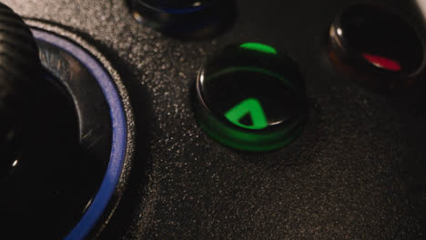 Macro-Close-Up-Video-Game-Controller-Buttons-Control-Joystick-Lights-Connected-1