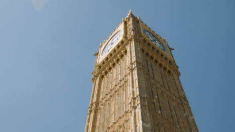 Tower-Of-And-Clock-Of-Big-Ben-Against-Clear-Blue-Sky-London-UK-1