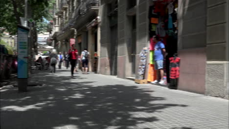Spain-Barcelona-Street-Scene-Time-Lapse-Blur