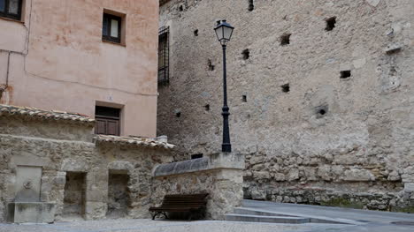 Spain-Cuenca-Lamp-Post-By-Side-Street