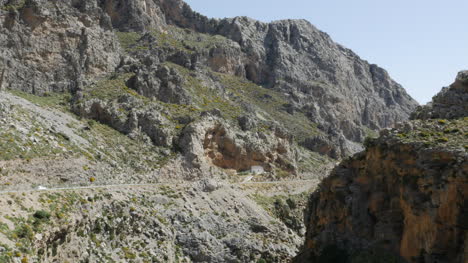 Greece-Crete-Kourtaliotiko-Gorge-Car-On-Rim-Road