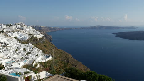 Greece-Santorini-Fira-On-Edge-Of-Caldera-Rim-With-Island