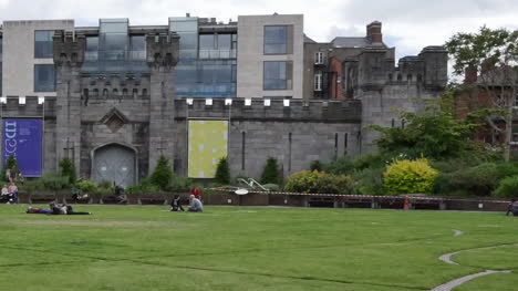 Ireland-Dublin-Castle-Garden-And-Lawn-Pan
