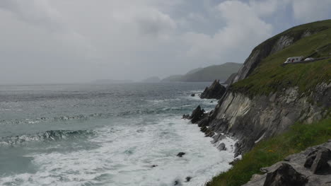 Ireland-Dingle-Peninsula-Road-Above-Sea-Cliffs-Pans-And-Zooms
