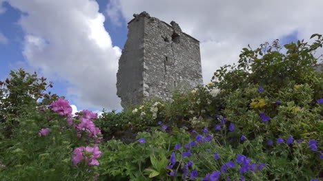 Irland-County-Galway-Rinvyle-Castle-Tower-Bei-Sonnenschein-Vergrößern