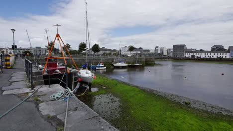 Ireland-Galway-Bay-With-Boat-Tied-To-Dock