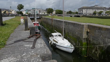 Ireland-Galway-City-Boat-In-Lock
