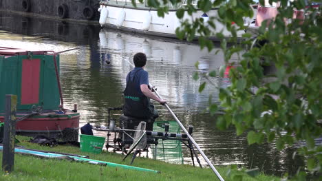 Ireland-Woman-Fishing-In-A-County-Offaly-Canal