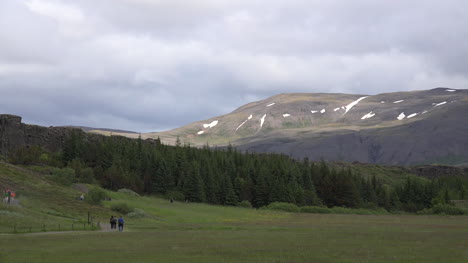 Islandia-Pingvellir-Vista-A-La-Montaña-Con-Bosque