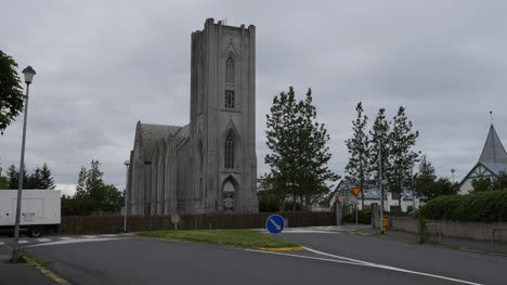 Iceland-Reykjavik-Church-And-Street