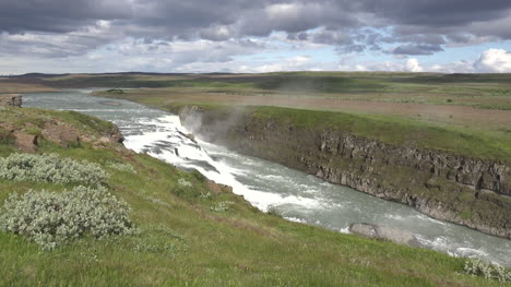 Islandwolken-über-Wasserfall-Schwenken-Und-Zoomen