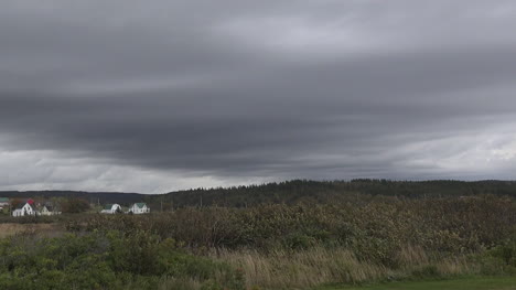 Canada-Nova-Scotia-Cloudy-Sky-And-Distant-Houses-Pan