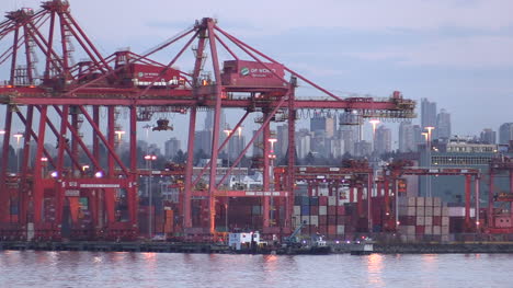 Canada-Vancouver-Skyline-Past-Loading-Docks