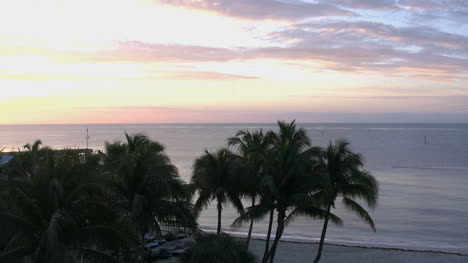 Florida-Key-West-Sonnenuntergang-In-Pastelltönen-über-Palmen