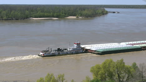 Mississippi-Vicksburg-Schiebt-Lastkahn