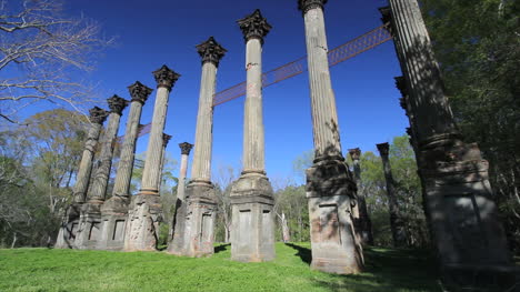 Mississippi-Windsor-Plantage-Ruinen-Spalten-Gegen-Blauen-Himmel-Columns