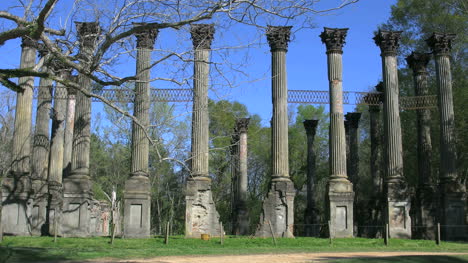 Mississippi-Windsor-Plantation-Ruinas-Columnas-En-Una-Fila