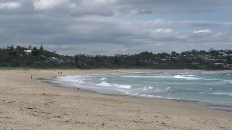 Australia-Mollymook-Playa-Bajo-Cielo-Nublado-Pan