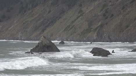 California-Waves-On-A-Rock-By-Highway