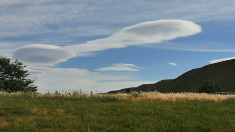 Neuseeland-Wellenwolke-über-Wehendem-Gras